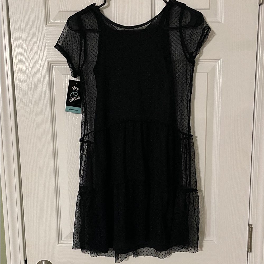 Art Class Elegant Black Kids Dress